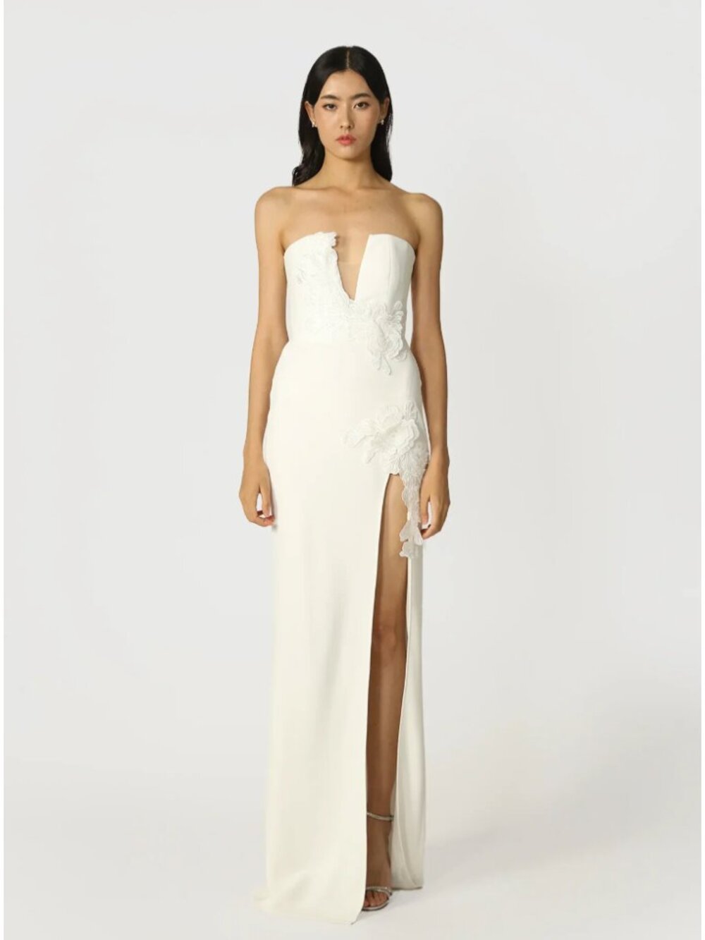 SAU LEE Flora Strapless Gown - White Size 0 - Bridal Wedding Dress